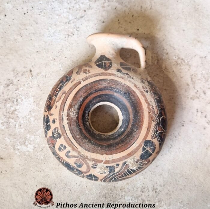 Aryballos a forma di borraccia terracotta