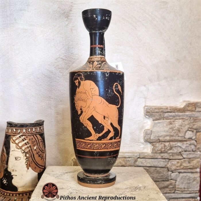 Lekythos attica a figure rosse Ercole/Leone di Nemea