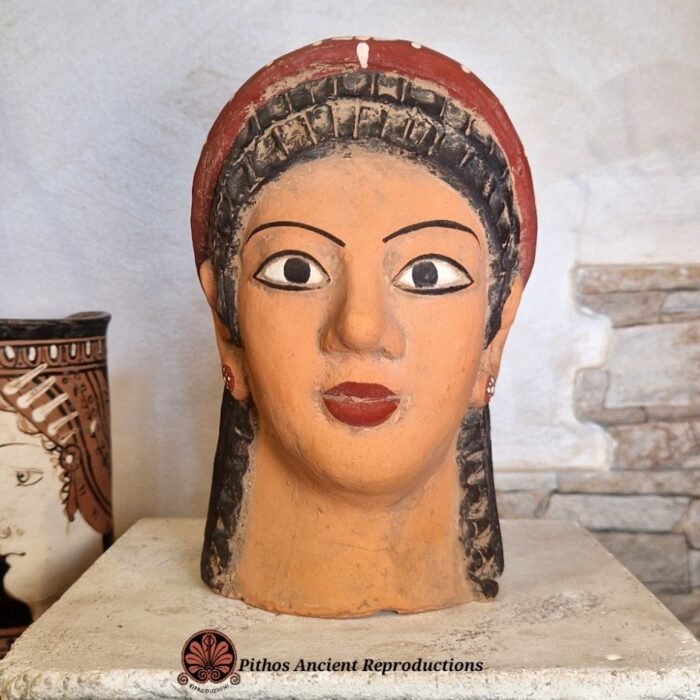 Antefissa volto donna etrusca in terracotta