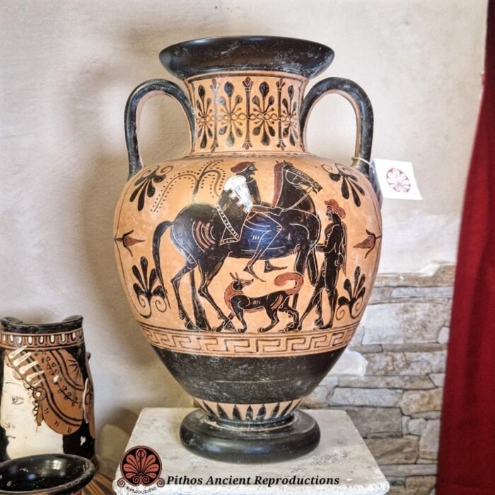 Anfora attica Ulisse/Dioniso figure nere