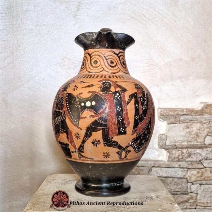 Oinochoe trilobata a figure nere