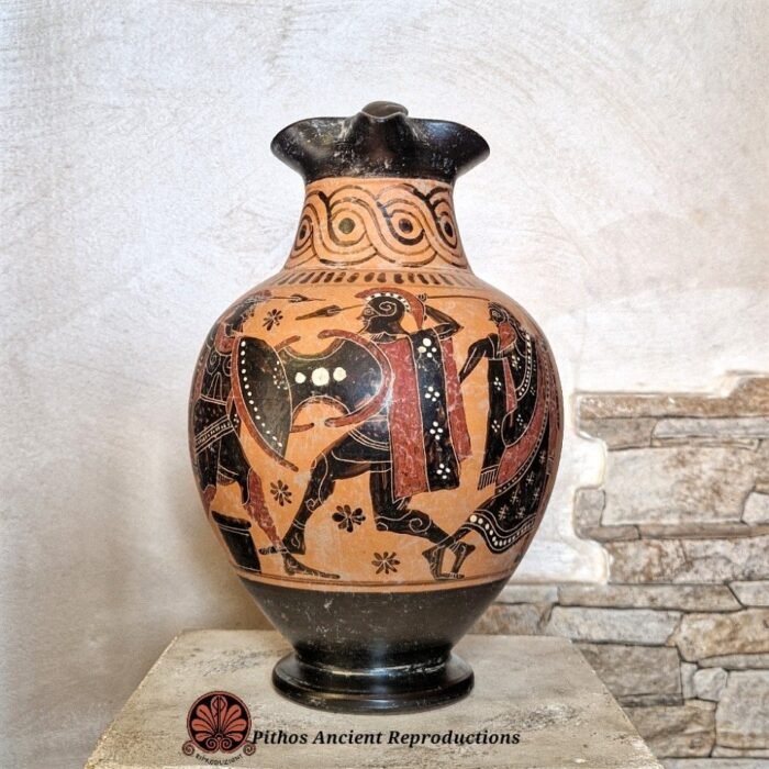 Oinochoe trilobata a figure nere