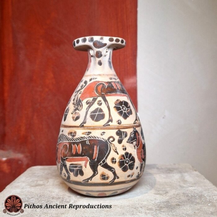 Alabastron etrusco corinzio a figure nere (4)