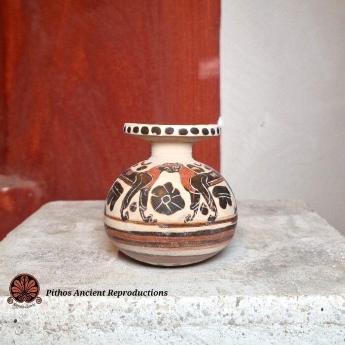 Aryballos etrusco corinzio figure nere 8