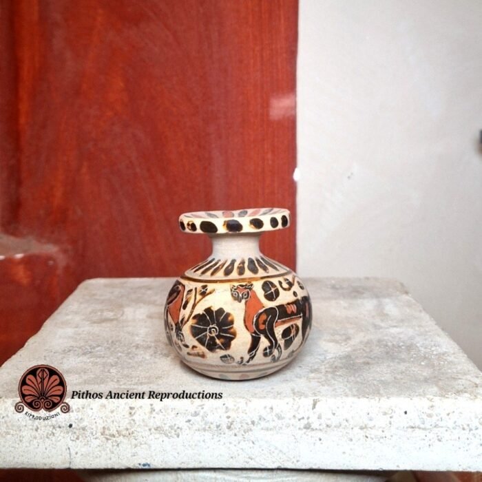 Aryballos etrusco corinzio figure nere 16