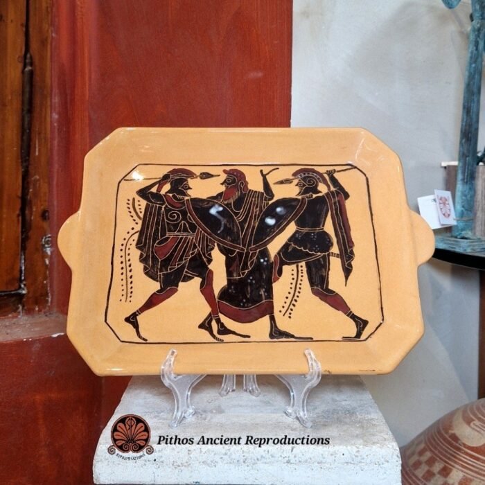 Vassoio ceramica smaltata decorazioni antiche