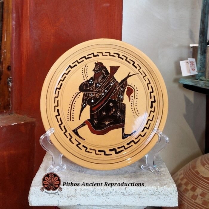 Piatto dessert ceramica smaltata con decorazioni antiche