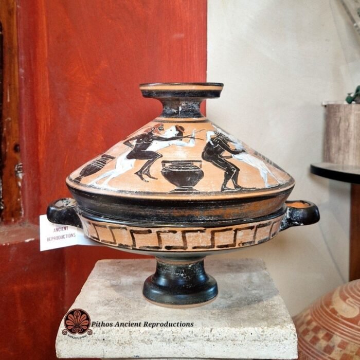 Lekanis erotica e danzante figure nere