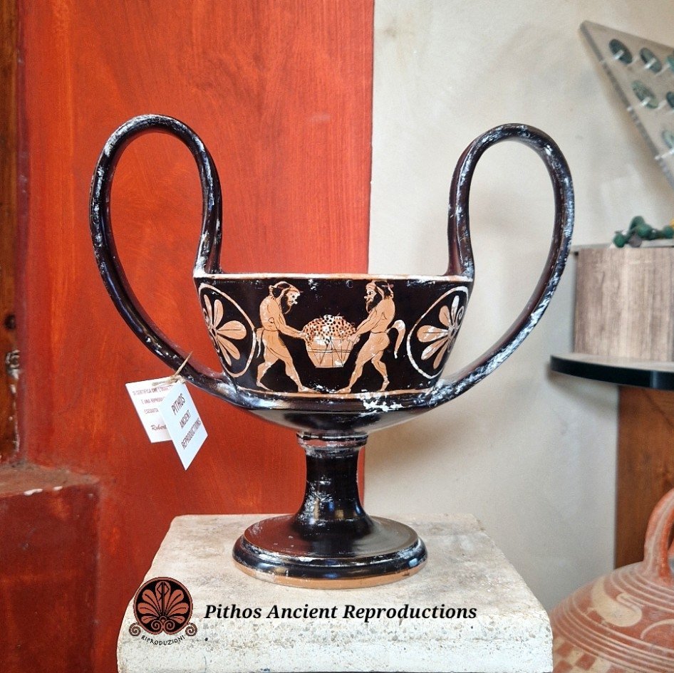 Kantharos attico satiro figure rosse - immagine 3