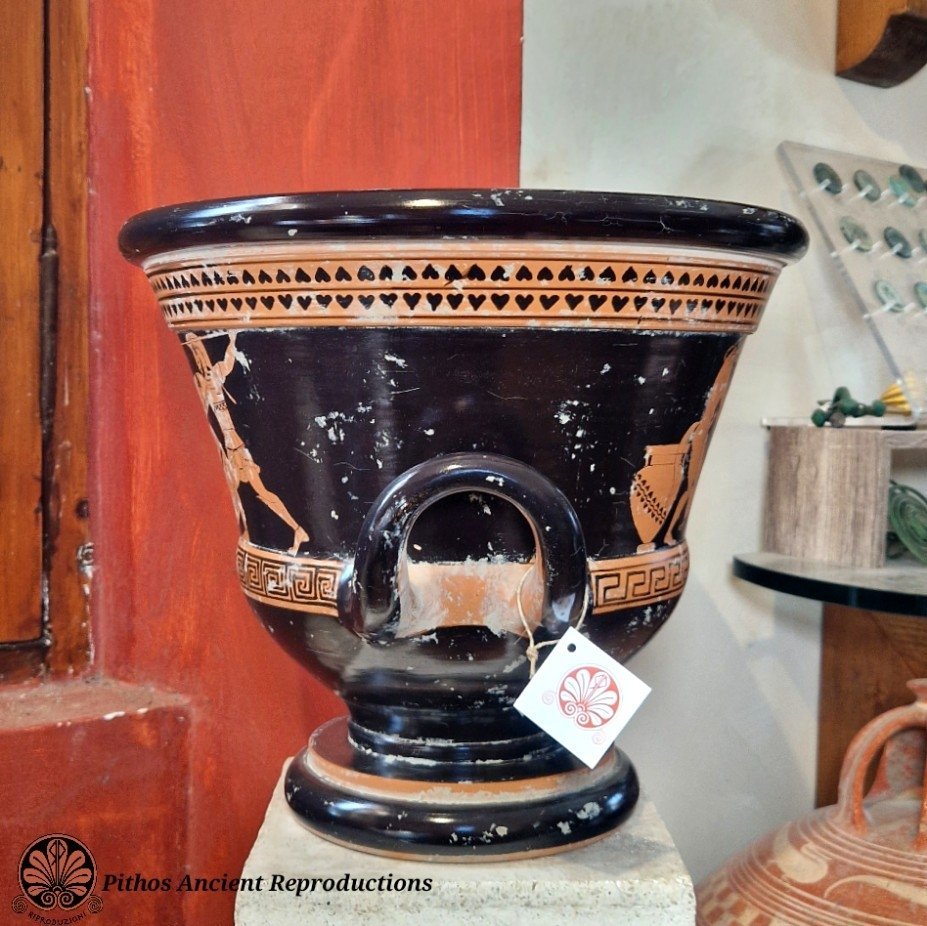 Cratere attico Dioniso/satiri Ercole/giganti a figure rosse - immagine 2