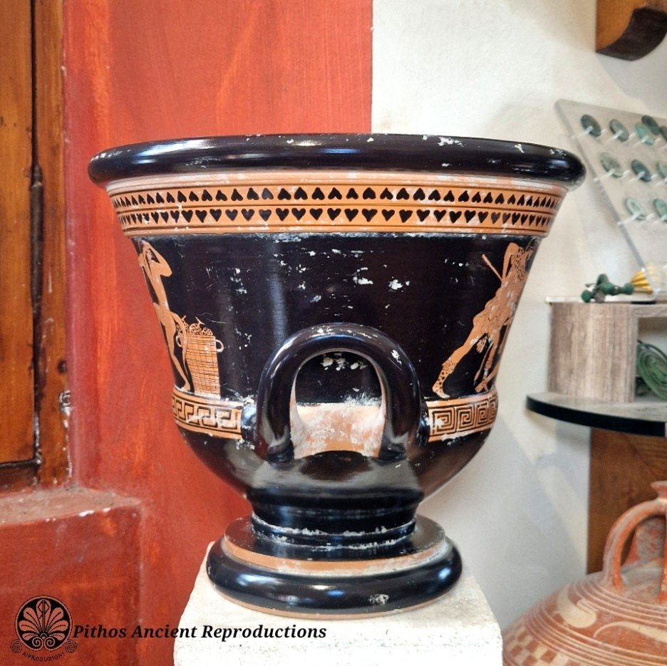 Cratere attico Dioniso/satiri Ercole/giganti a figure rosse - immagine 4