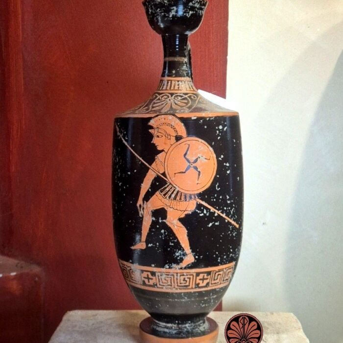 Lekythos guerriero a figure rosse
