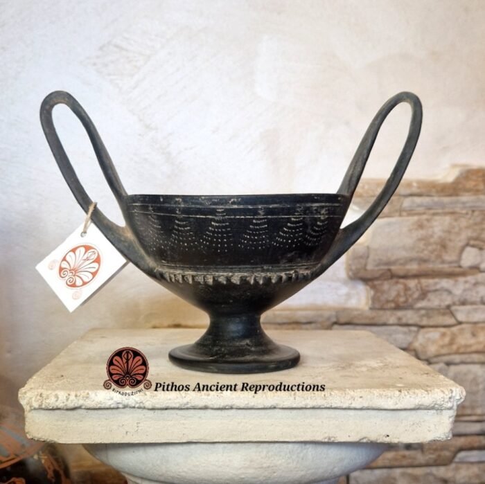 Kantharos etrusco in bucchero ventagli E - immagine 3