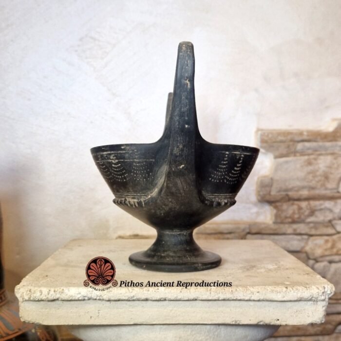 Kantharos etrusco in bucchero ventagli E - immagine 4