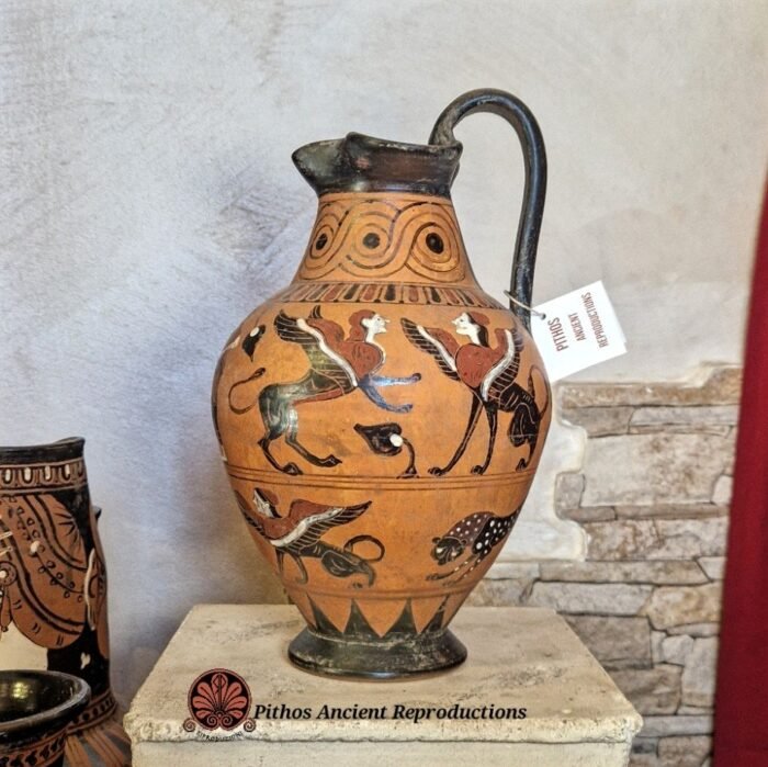 Oinochoe trilobata stile Pontico figure nere - immagine 2