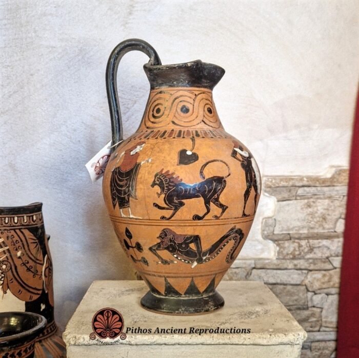 Oinochoe trilobata stile Pontico figure nere - immagine 4