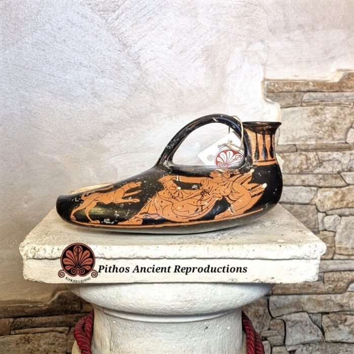 Askos forma di chela di aragosta figure rosse