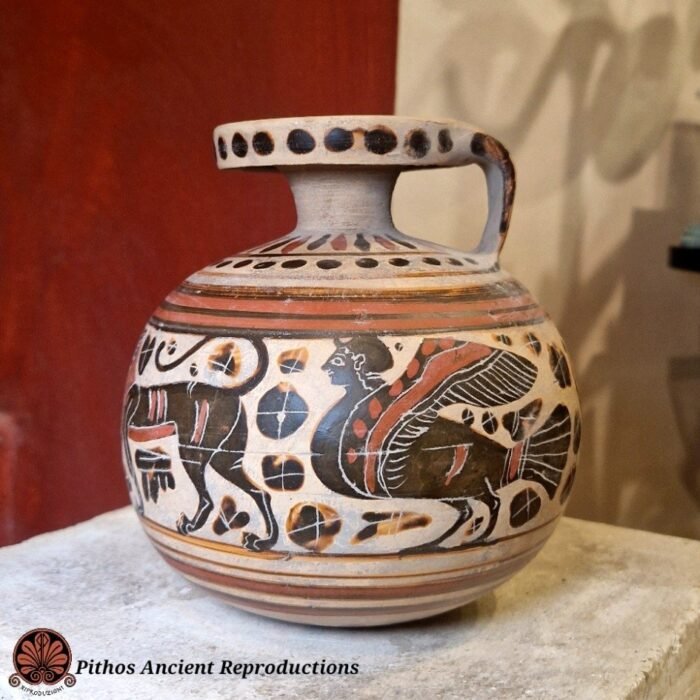 Aryballos corinzio figure nere animali