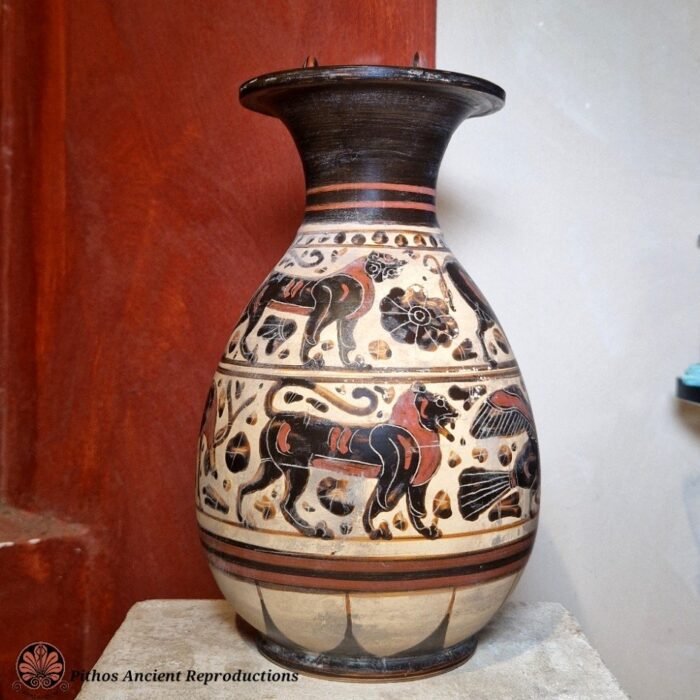 Olpe Etrusco Corinzia Animali figure nere