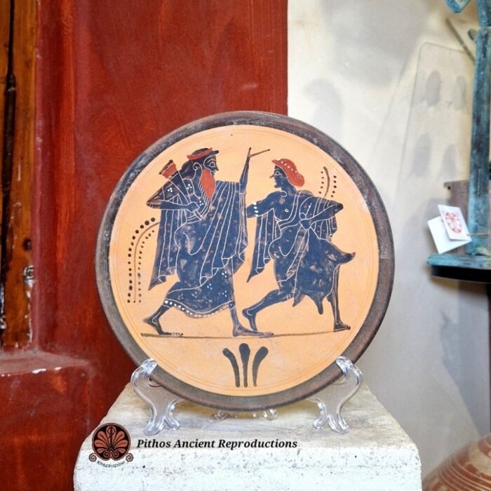 Piatto Dioniso figure nere