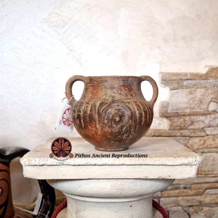 Vaso olla biansata Villanoviana di impasto - immagine 2