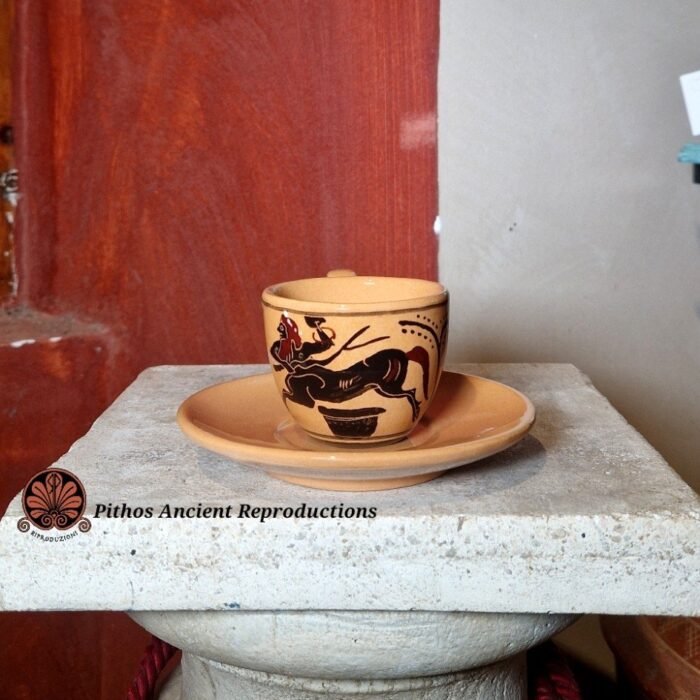 Tazzina caffè ceramica smaltata decorazioni antiche