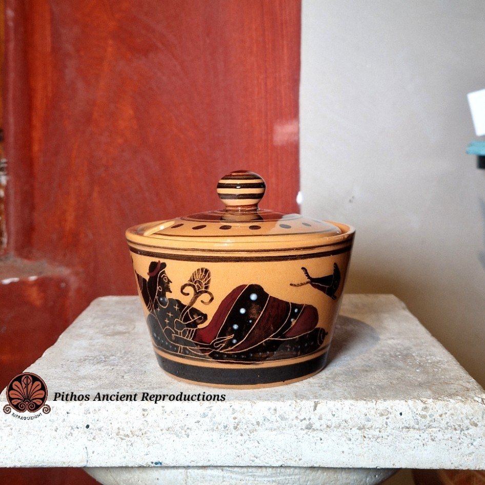 Zuccheriera ceramica smaltata decorazioni antiche - immagine 3