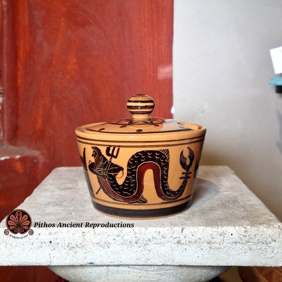 Zuccheriera ceramica smaltata decorazioni antiche