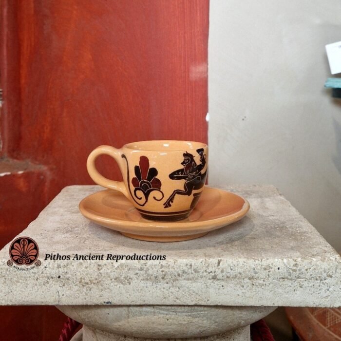 Tazzina caffè ceramica smaltata decorazioni antiche