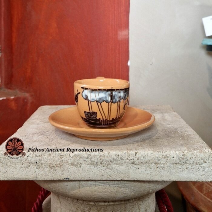 Tazzina caffè ceramica smaltata decorazioni antiche