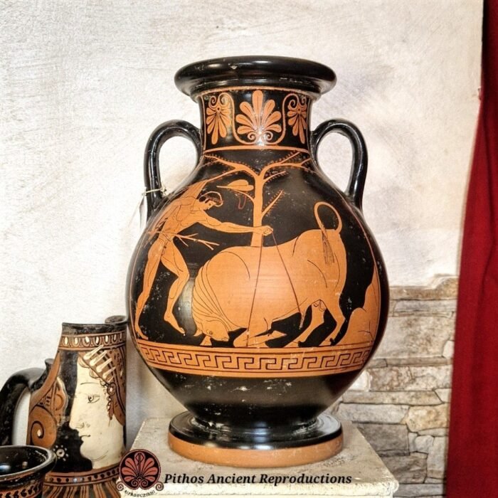 Pelike attica Ercole/Ulisse figure rosse