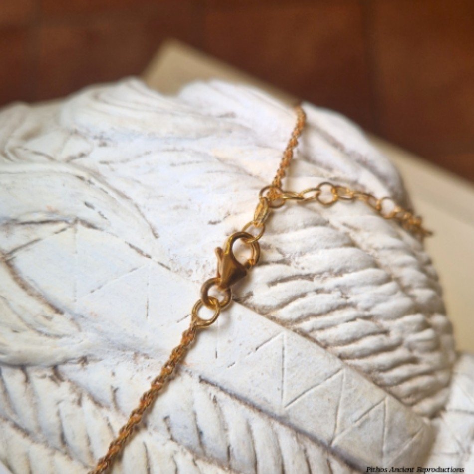 Collana artigianale stile antico capitello Pasta vitrea incisa - Image 4