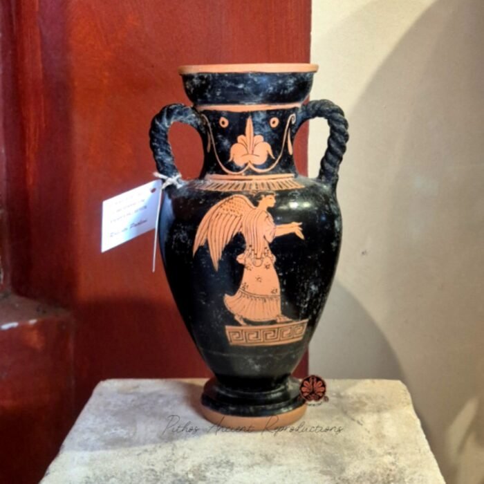 Anfora miniaturistica oplita figure rosse