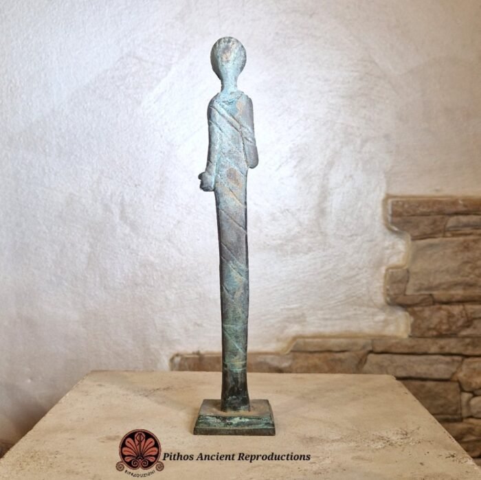 Statua maschile etrusca offerente in bronzo - immagine 2