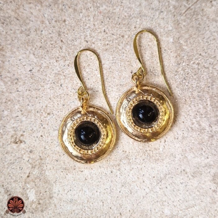 Orecchini artigianali stile antico pietra onice