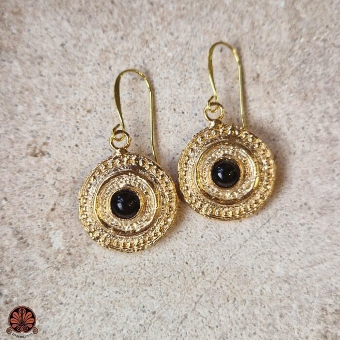 Orecchini artigianali stile antico pietra onice