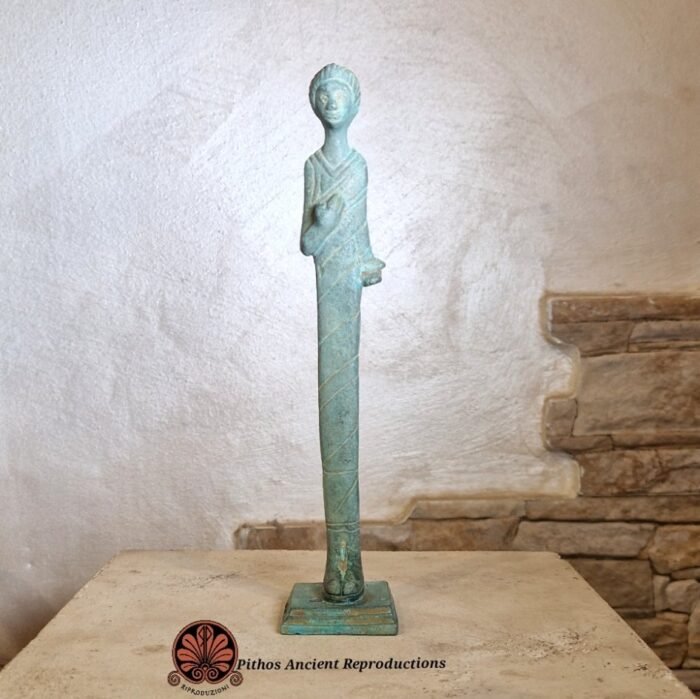 Statua maschile etrusca offerente in bronzo