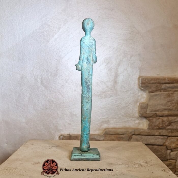 Statua maschile etrusca offerente in bronzo - immagine 2