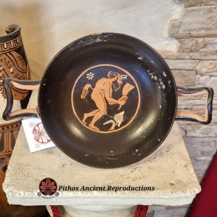 Vaso Kylix satiro/donna a figure rosse