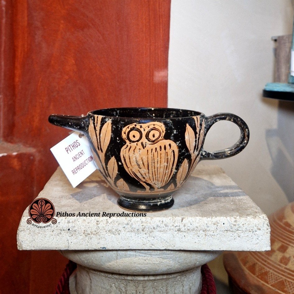 Skyphos Glaux civetta a figure rosse - immagine 2