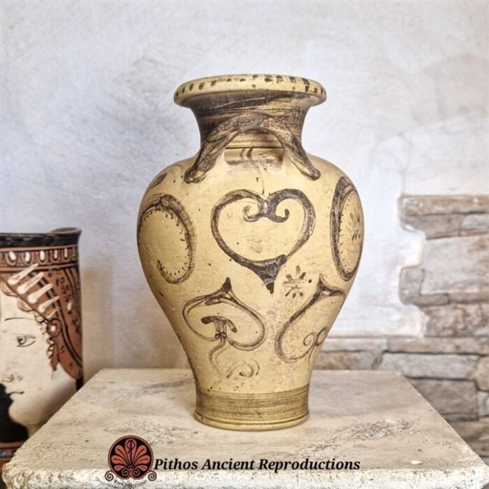 Vaso pithos miceneo a figure nere floreale - immagine 4