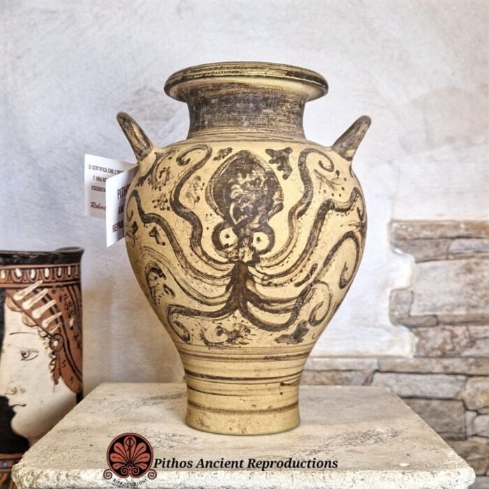 Vaso pithos miceneo a figure nere polpo