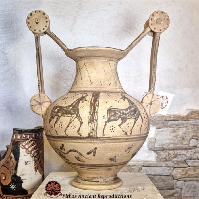 Vaso Trozzella Messapica a figure nere