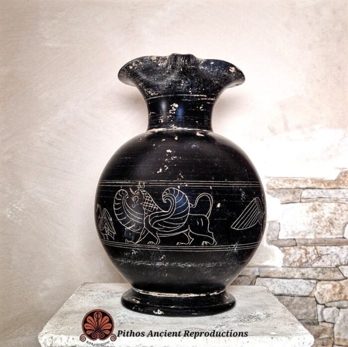 Oinochoe trilobata Bucchero graffita
