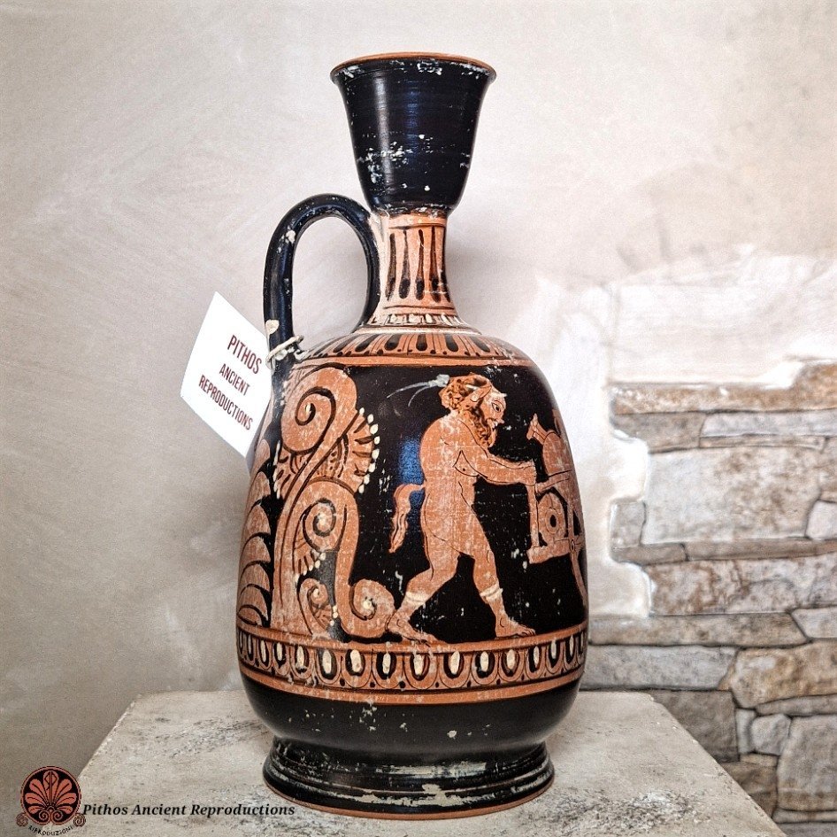 Lekythos globulare palmette figure rosse - Image 3