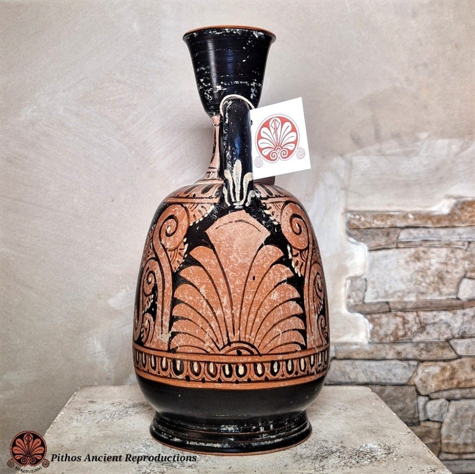 Lekythos globulare palmette figure rosse - Image 4