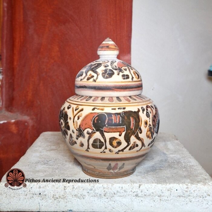 Pisside globulare corinzia animali figure nere