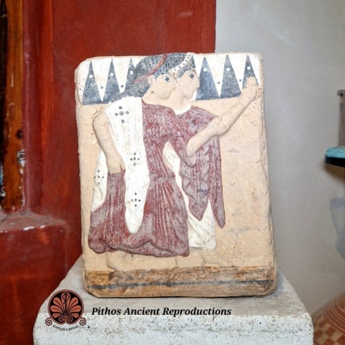 Lastra etrusca donne di terracotta