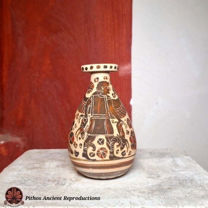 Vaso Albastron etrusco corinzio a figure nere (11)