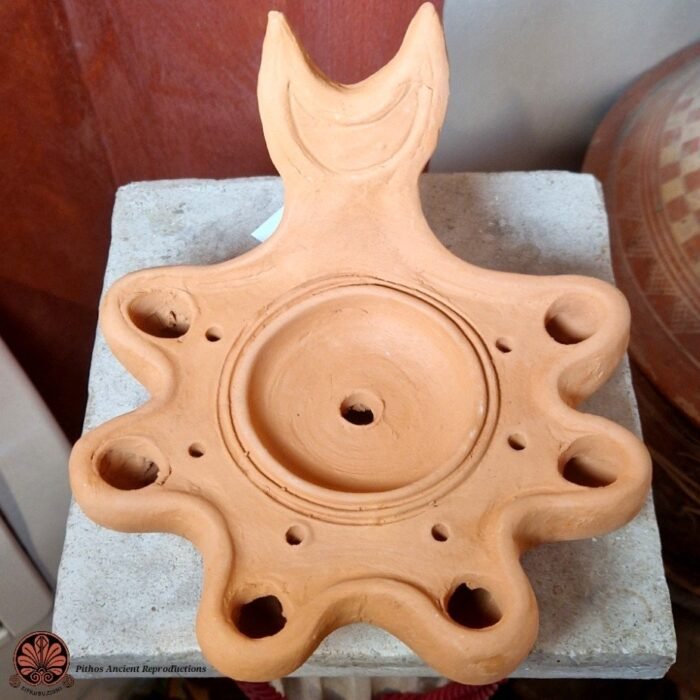 Lucerna falce lunare terracotta